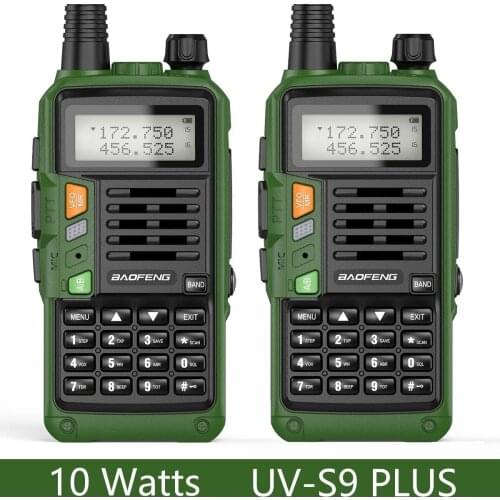 2PCS BaoFeng UV-S9 Plus 10W Dual Band Two-Way Radio (136-174MHz VHF & 400-520MHz UHF) Support USB Charging Walkie Talkie