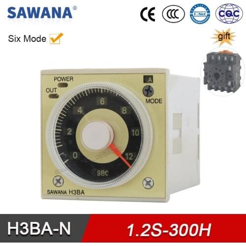 Time Relay Digital Time SWITCH 6 Modes Auto Hand Reset 110V 220V 380V 24V 1.2s-300h H3BA-N Resistive Load Timer Relays