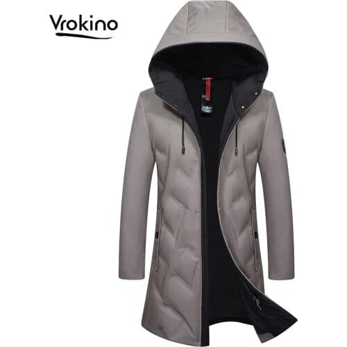 Russian Winter 90% White Duck Down Long Hooded Down Jacket Mens Fashion High Quality Warm Casual Down Jacket M-XXXL
