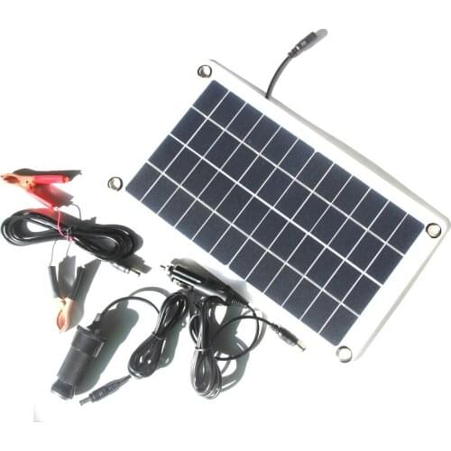 Monocrystalline 10W 12V Solar Panel+Crocodile Clip For Charging 12V Battery System Free Shipping