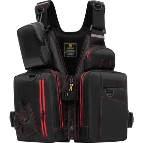 Fishing Life Jacket Multiple Pockets Floatation Vest Adults Buoyancy Waistcoat Swimming Boating Sailing Fishing Life Vest