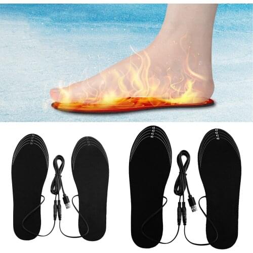 Unisex USB Electric Charging Heated Insoles Rechargeable Soles Pad Heated Insole Thermal Shoe Inserts Outdoor Hiking Camping Ski