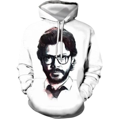 La Casa De Papel 3D Sweatshirt Men 3D Print Pullover Top Harajuku Streetwear Tracksuit Casual House of Paper Hoodies