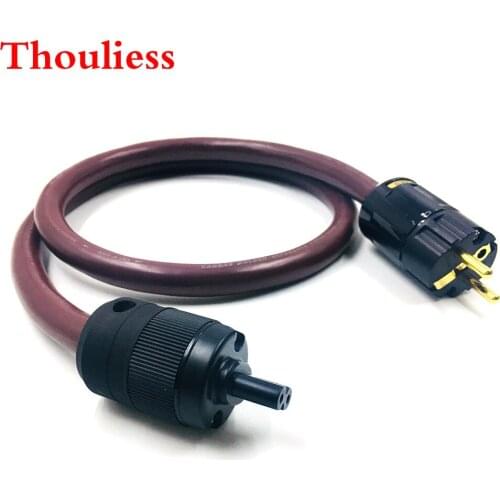 Thouliess HIFI Gold-plated US/EU AC Power Cord Cable with firgure 8 C7 IEC Connector Power Cable for AMP/CD Amplifier Player