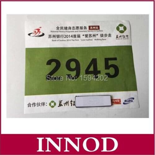 Track race timing system 902-928MHz printing number uhf rfid bib sticker tag long range 5-20m