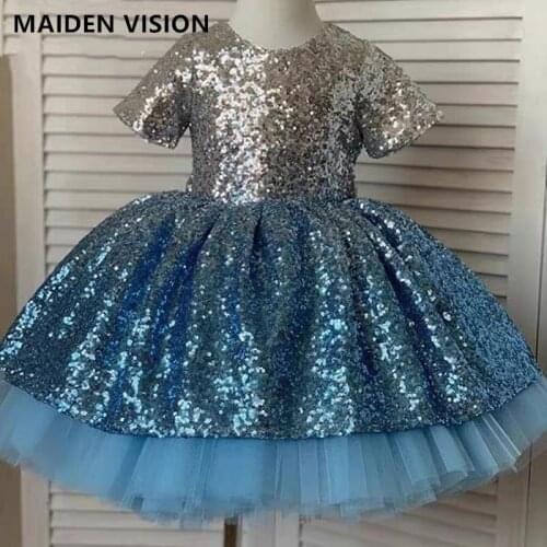 Vintage Court Kids Dresses Embroidery sequins Flower Girl Dress baby Big bow Princess Dress Clothing Baby girls Clothes12year