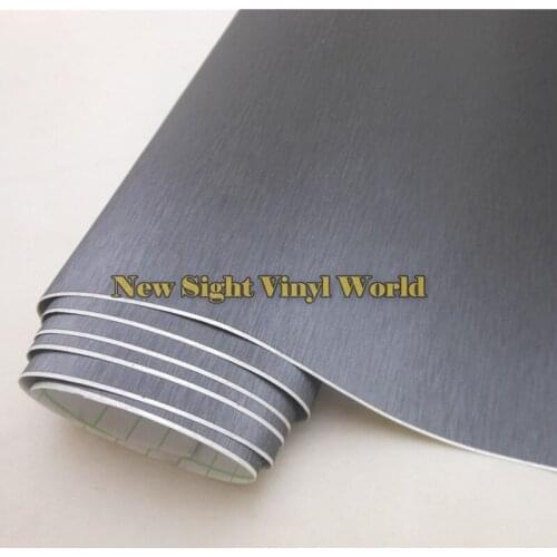 High Quality Dark Gray Brushed Steel Vinyl Film For Car Wrapping Air Bubble Free Size: 1.52*30M/Roll