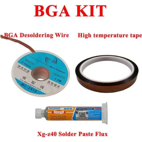 BGA High Temperature Tape Needle Shaped Xg-z40 Solder Paste Flux Desoldering Wire Wick Soldering Accessory Kit for PCB Repairing