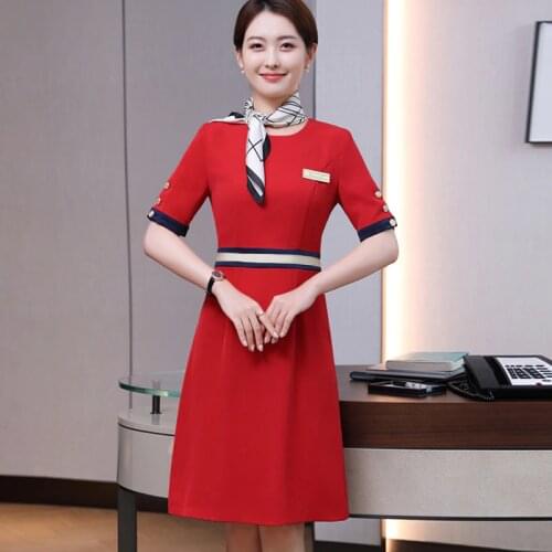 Half Sleeve Elegant Dresses OL Styles Spring Summer Women Business Work Wear Dress Professional Ladies Vestidos with Scarf