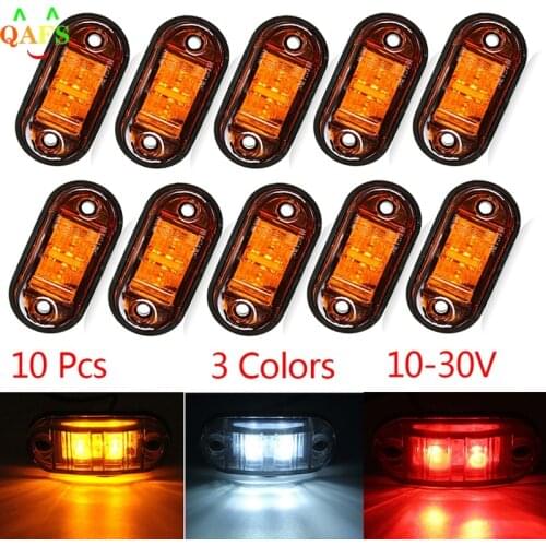 10PCS Warning Light LED Diode Light Trailer Truck Orange White Red LED Side Marker Lamp