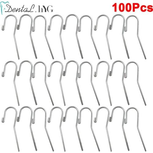 100Pcs/pack Dental Lip Hook Root Canal Measuring Instrument Accessories Lip Mouth Hook Apex Locator Tool Dentist Stainless Steel