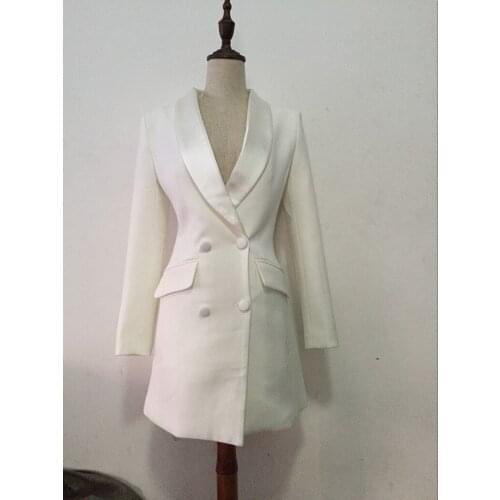 2021 Fall / Winter Nova Green Fruit Color Double Breast Slim Fit Suit Jacket Skirt O65