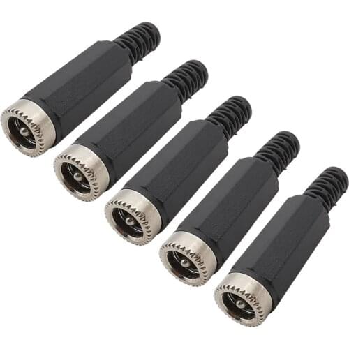 5.5x2.1mm DC Power Female Socket Welding Wire Connector 5.5*2.1mm DC Plug Jack Assembly Type Adapter for DIY Projects