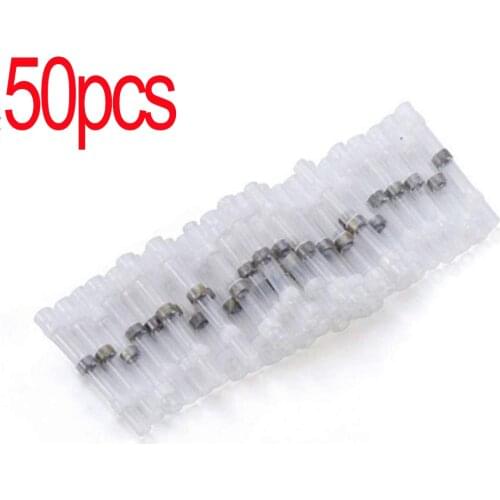 50pcs/Lot Heat Shrinkable Wire Connectors SST21 Waterproof Sleeve AWG22-18 Butt Electrical Splice Tinned Solder Seal Terminal