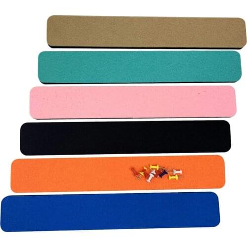 6Pcs Felt Bulletin Board Bar Strip Self-Adhesive Felt Board Strip for Wall No Frame Wall Decorative Bulletin Board