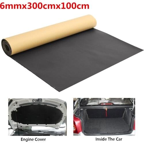 6mm 300x100cm Auto Car Sound Deadening Cotton Automobiles Noise Heat Insulation Mat Closed Foam Pad Interior Accessories