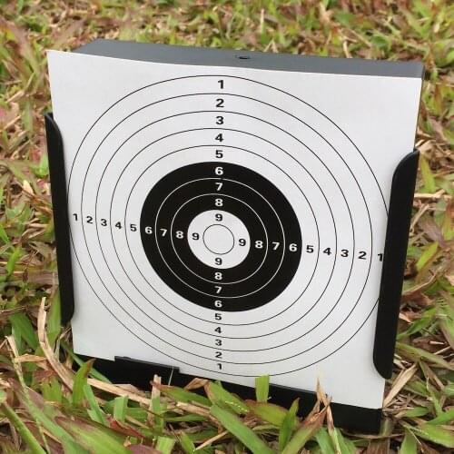 Black Square Steel Pellet Trap+20 Pcs of Paper Targets(Bulls-Eyes 2)-5.50"*5.50"