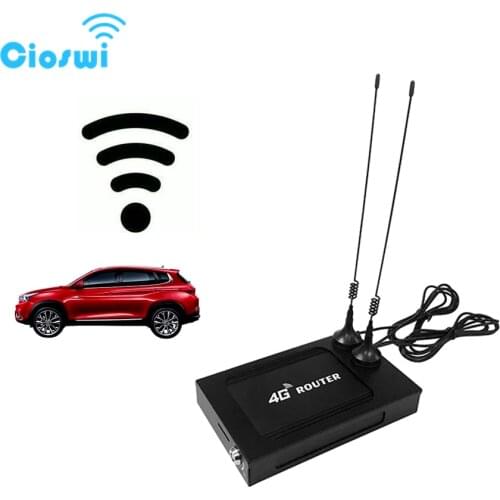 Cioswi Car Router 802.11AC Modem 4G Wifi Sim Card Vehicle Router Portable Wi-Fi Powerline Adapter 9V-28V 7 External 5dbi Antenna