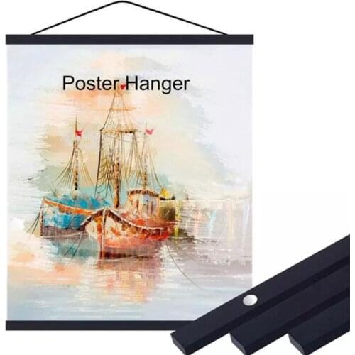 Wood hanging scrolls painting magnetic core hanging clip,Solid Frame Hanger for poster photo picture Simple Nordic style