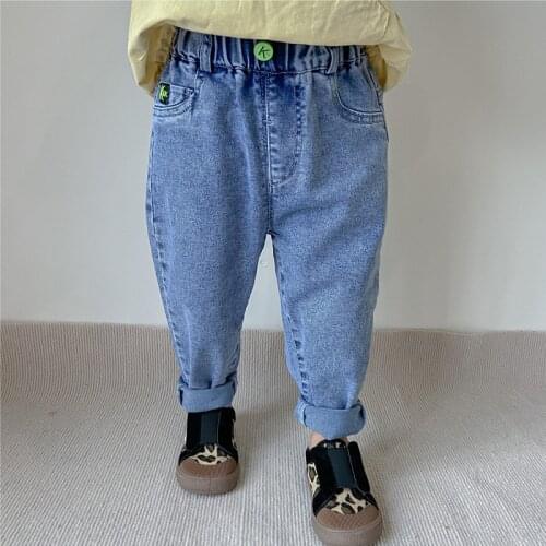 Kids Boys Jeans 2021 New Children Clothing Baby Boys Trousers Toddler Boy Jeans Spring Autumn Casual Pants Blue 1 2 3 4 5 6 Year