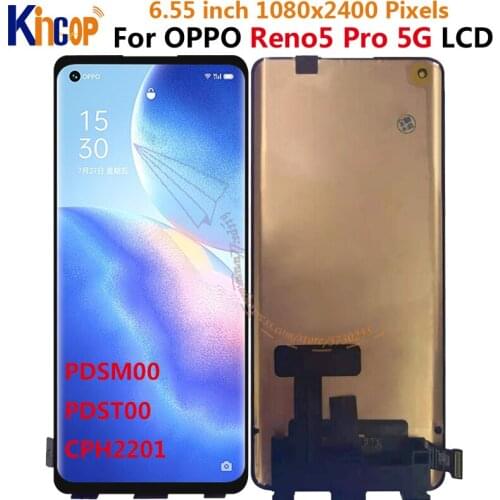 AMOLED For Oppo Reno5 Pro LCD Display Screen+Touch Panel Digitizer For Reno 5 Pro 5G PDSM00 PDST00 CPH2201 Display