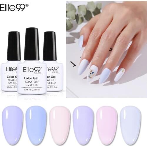 Elite99 10ml Light Color UV Gel Polish Soak Off UV LED Varnish Hybrid For Manicure Semi Permanent Gel Nail Polish Paint Nail Art