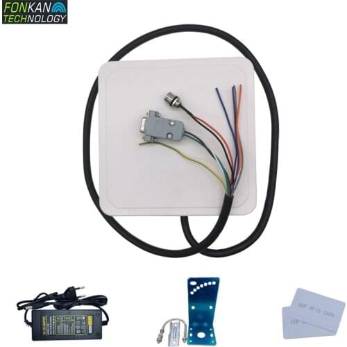 FONKAN 5M uhf rfid integrated reader built-in 4dbi antenna IP67 RS232 MODBUS(485 ) RS485-RTU PLC with free sdk and demo