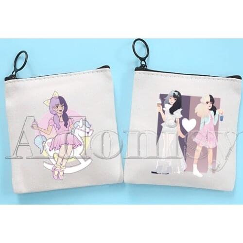 Melanie Martinez Canvas Bag Pure White Bag Zipper Bag Coin Bag Coin Bag Clutch Bag