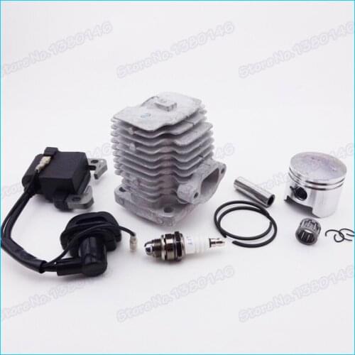 Ignition Coil & 3 Electrode L7T Spark Plug 44mm Cylinder Piston Kit For 47cc 49cc Mini Quad ATV Pocket Dirt Bike Moped