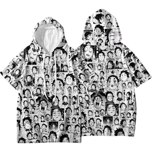 Anime Kimetsu No Yaiba Demon Slayer T Shirt Agatsuma Zenitsu funny face Graphic Top Tees Tshirt Streetwear T-shirt Men clothes