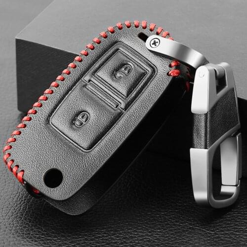 2 Button Leather Remote Car Key Cover Case For Vw for Volkswagen Golf Bora Jetta for Seat Altea Alhambra Ibiza Polo T5 Passat