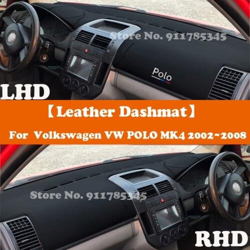 Leather Dashmat Accessories Car-Styling Dashboard Covers Pad Dash Mat Sunshade Carpet For Volkswagen VW POLO MK4 2002 2005~2008