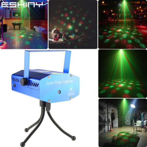 Mini R&G Laser 24 Xmas Patterns Projector Club Bar Lighting Light Dance Disco Shop Home Party DJ Stage Lights Show Y24D2 Tripod