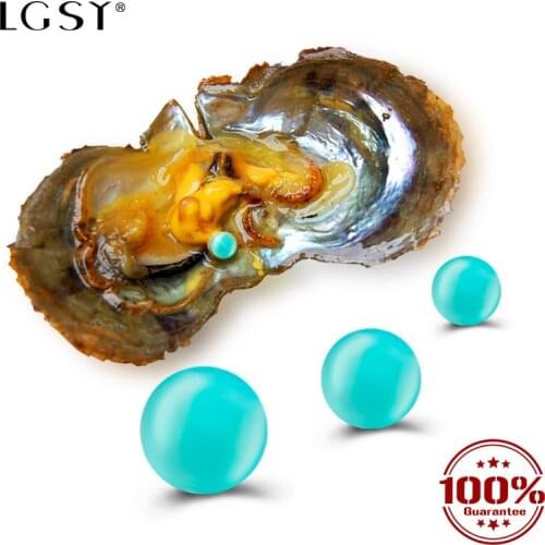 LGSY 6-7mm Akoya Pearls Lime Green Color High Quality Cultured Natural Seawater Oyster Beads Round Pearl Jewelry Making 20PCS