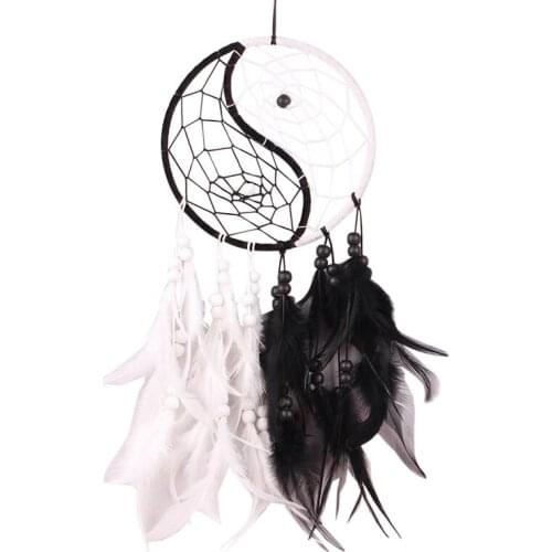 Handmade Dreaming Catcher With Feathers Car Wall Hanging Decoration Gift Room Decor adesivos para parede Dreamcatcher