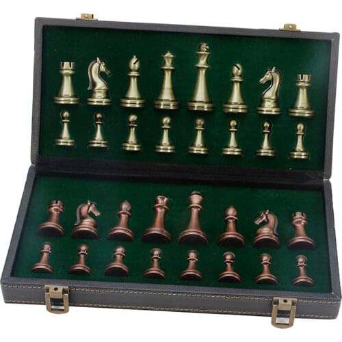 Metal Chess Set Portable International Chess Chessboard Parent-kids Interactive Toys Games Entertainment
