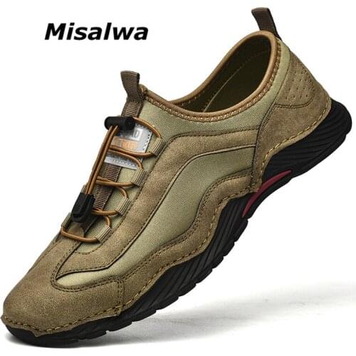 Misalwa Breathable Men Casual Loafes Handmade Soft Men Sneakers Fabric Flats Spring Summer Comfortable Men Moccasins Plus Size