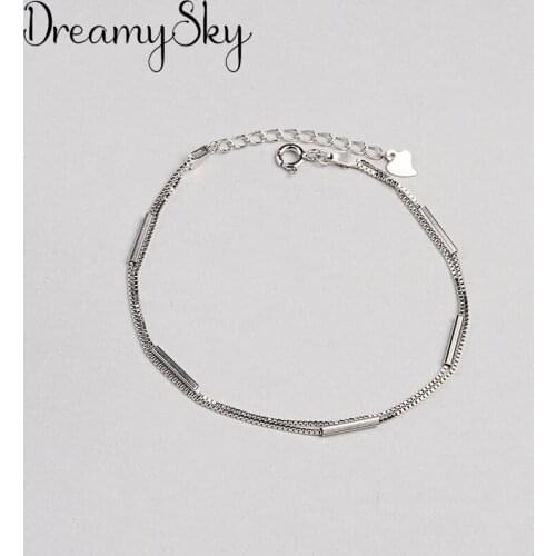 Trendy Silver Color Simple Link Chain Bracelets For Women Bohemia Fashion Girls Charm Bracelets Wedding Jewelry