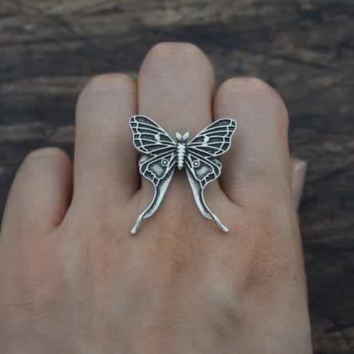 Fashion Vintage Adjustable Moth Butterfly Rings For Women Jewelry Gift