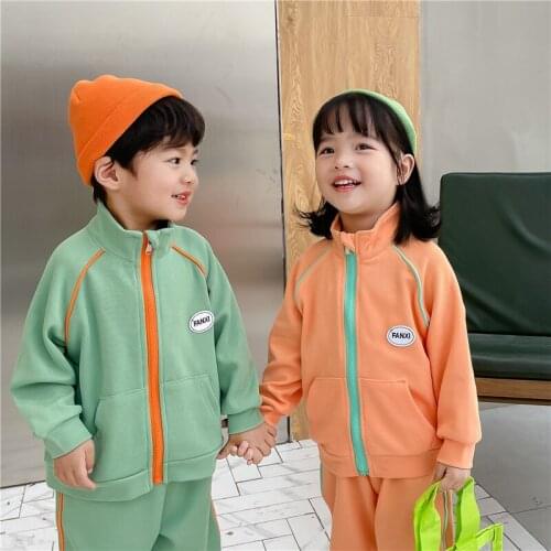 New Cotton Spring Autumn Childrens Clothes Set Baby Boys Coat + Pants 2pcs/Set Kids School Beach Costume Teenage Girl Clothing