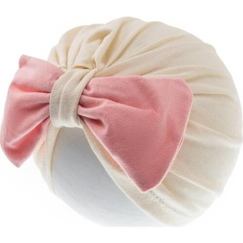 Autumn Winter Toddler Girls Big Bow Knot Cotton Beanie Hat For Kids Cartoon Cute Baby Hats Bonnet 2021