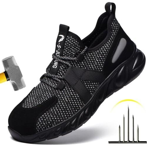 Indestructible Steel Toe Shoes Men and Women Work Safety Boots Puncture-Proof Worker Shoes Lightweight Breathable Sneakers