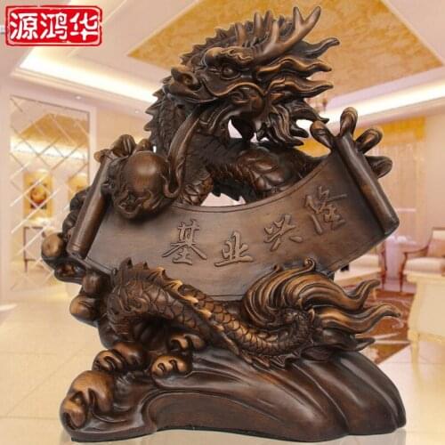Source Honghua Ji industry is booming dragon ornaments resin crafts creative opening gifts ornaments office furnishings