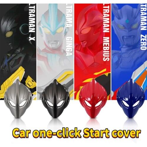 Ultraman Car Interior Engine Ignition Start Stop Button Protective Cover Decoration Sticker Car Interior Accessories