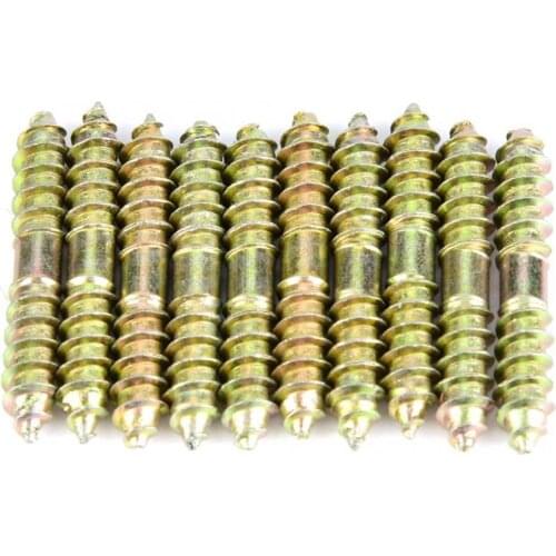 10pcs 6*40mm Dowel Screw Woodworking Furniture Connector Double Ended Screw Tool