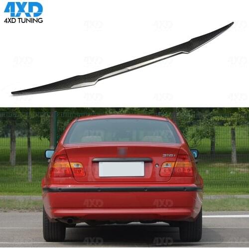 Rear Spoiler wing M4 Style For BMW E46 Sedan Carbon Fiber Rear Bumper Trunk Spoiler old 3 Series Car Styling glossy black