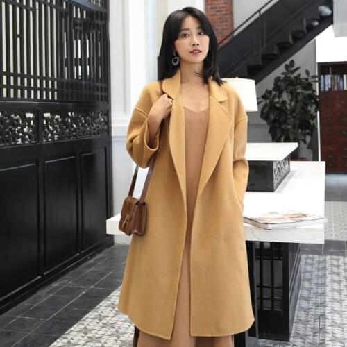 Winter 200% Wool Autumn Jacket Women Handmade Double-side Woolen Coat Female Korean Vintage Jackets AK7004 MY2222