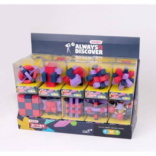 10Pcs 3D Kongming Lock Luban Jigsaw Lock Brain Teaser Learning Puzzle Educational Intelligent Toy Gift For 8