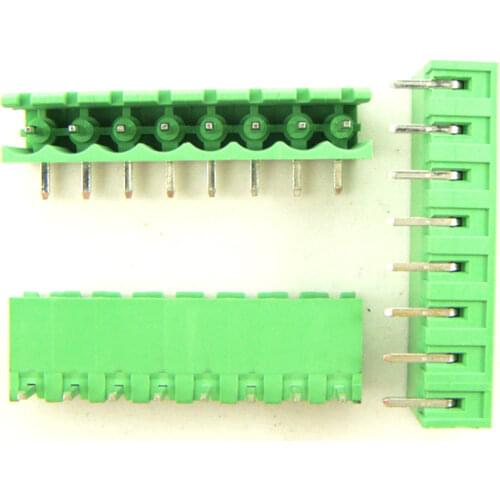 100pcs) 2EDGK-5.08-5P+ 2EDGRC-5.08-5P Bend Pin Screw Terminal Block Connector 5 pin 5.08mm Free shipping
