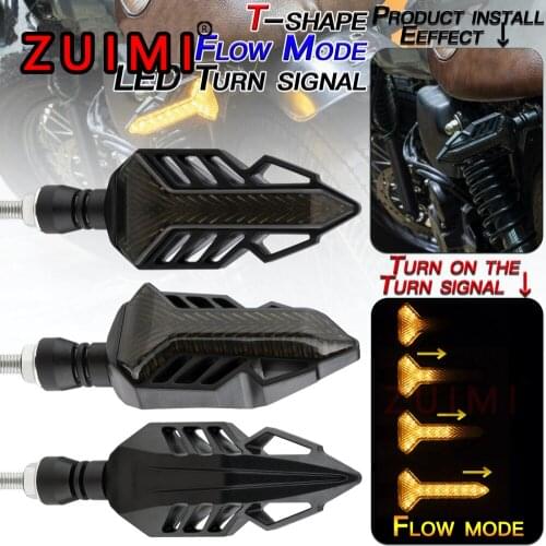 2pcs Approved motorcycle turn signals accessories for Yamaha 300 400 250 125 T-shaped sword light guide led signal indicator